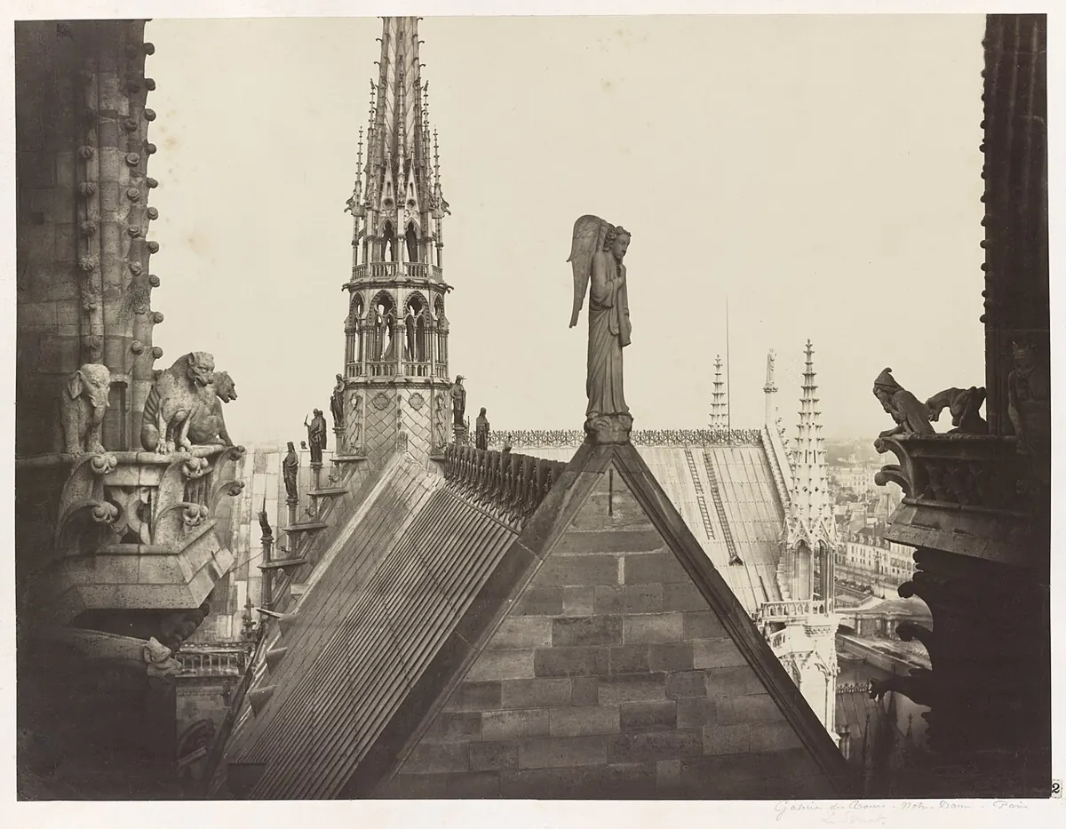 Toits et sculptures de Notre-Dame photographiés par Charles Marville