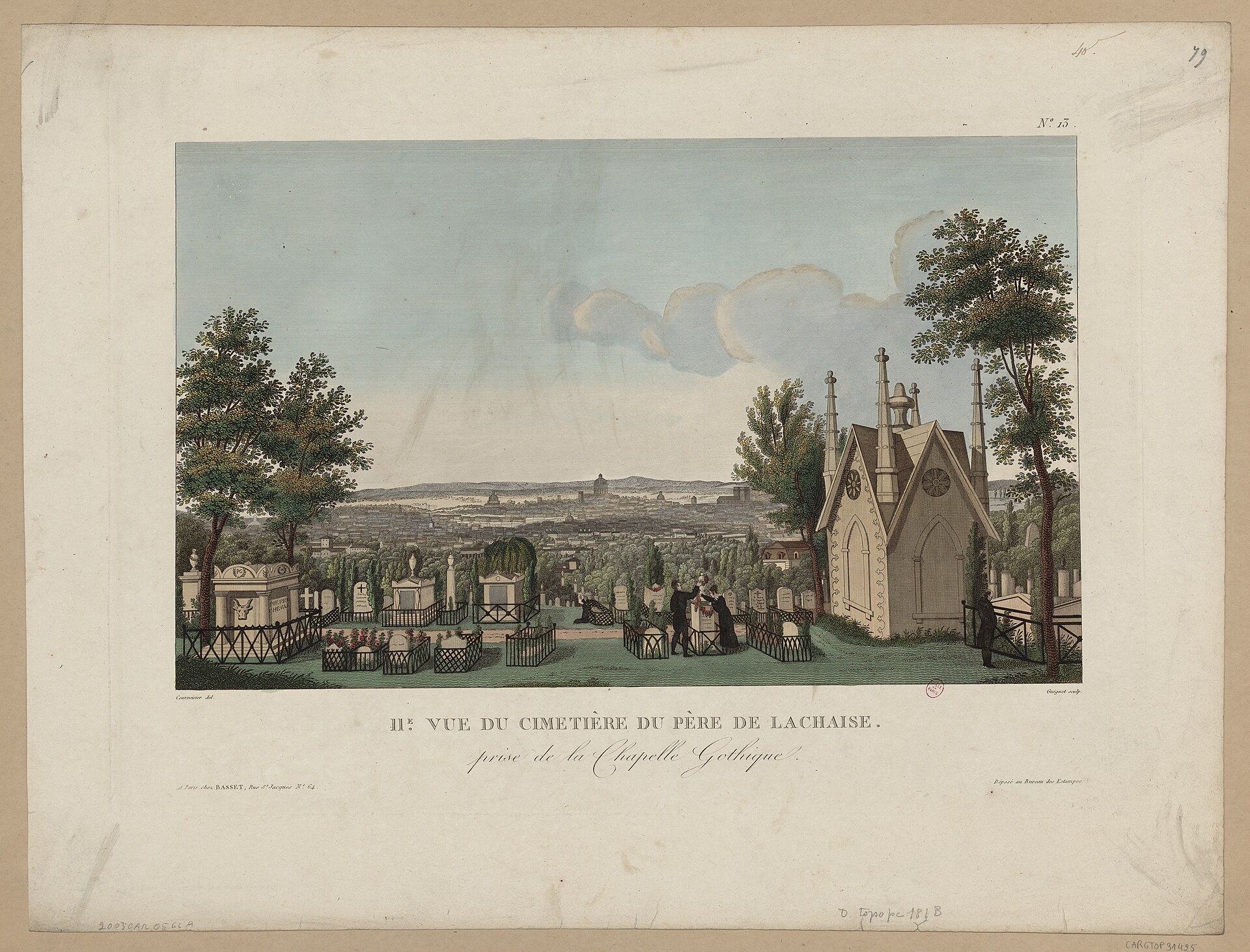 Vue du cimetière du Père-Lachaise vers 1817