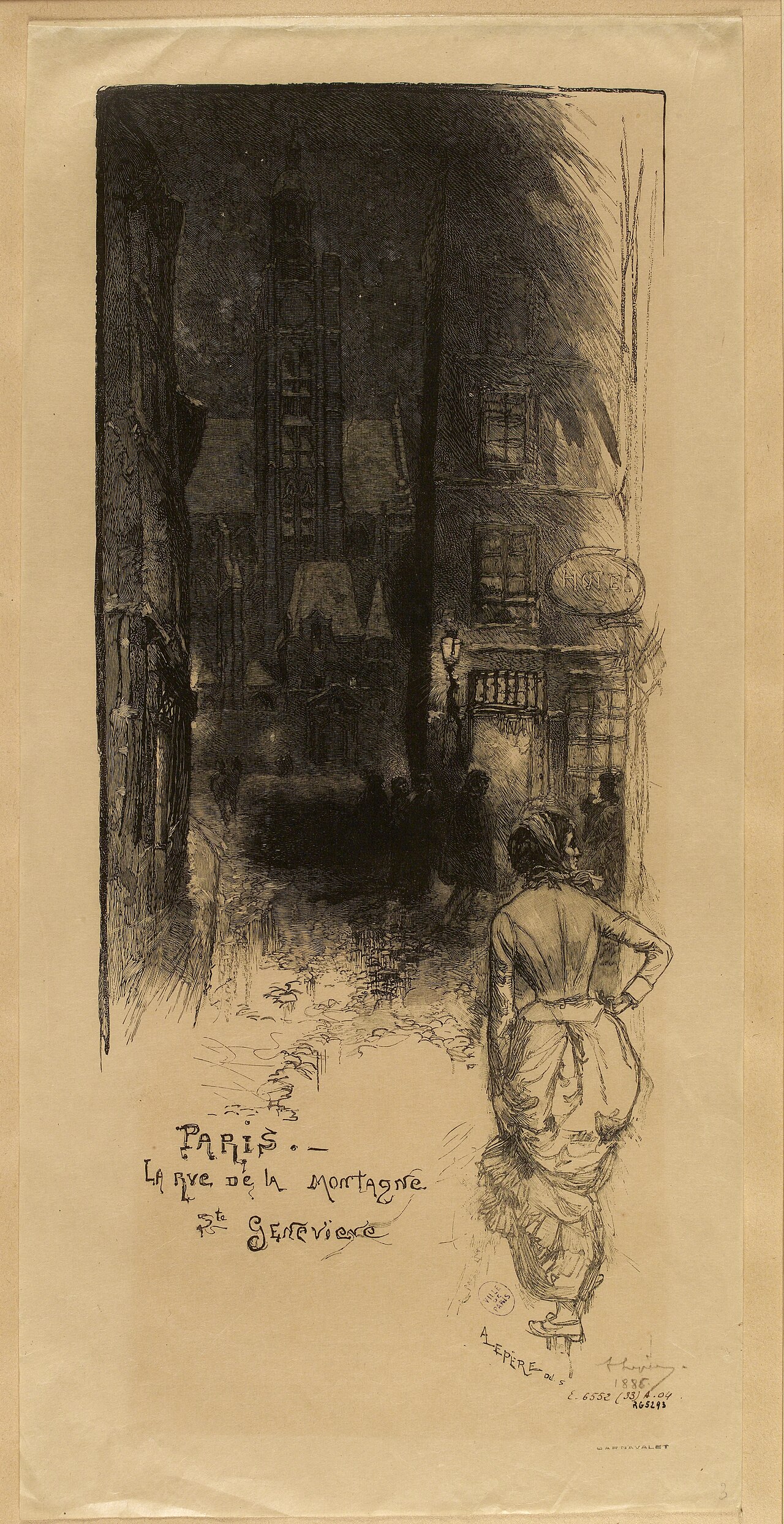 Vue ancienne du quartier de la Montagne Sainte-Geneviève